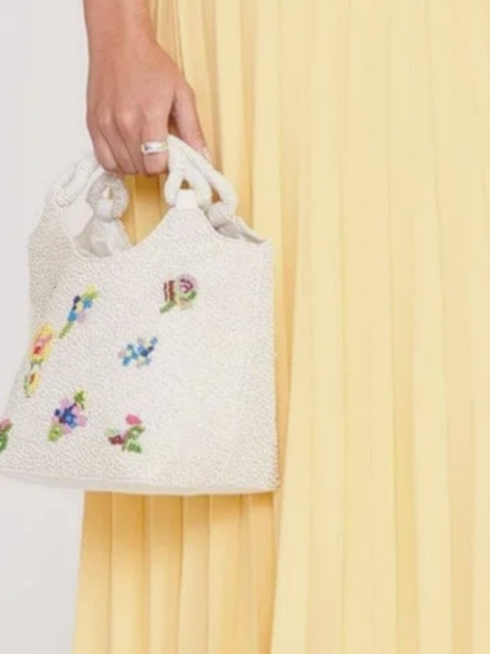 STAUD Beaded Cote FIRST BLOOM DAY Bag MSRP$395 Timeless Chic - Picture 6 of 16
